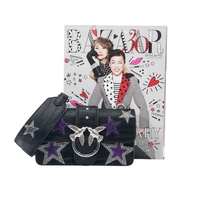Сумка PINKO Mini Love Stars 2 C/Spallaccio Al 18 19 PLTT 1P218Q Y51R|Сумки с ручками| |