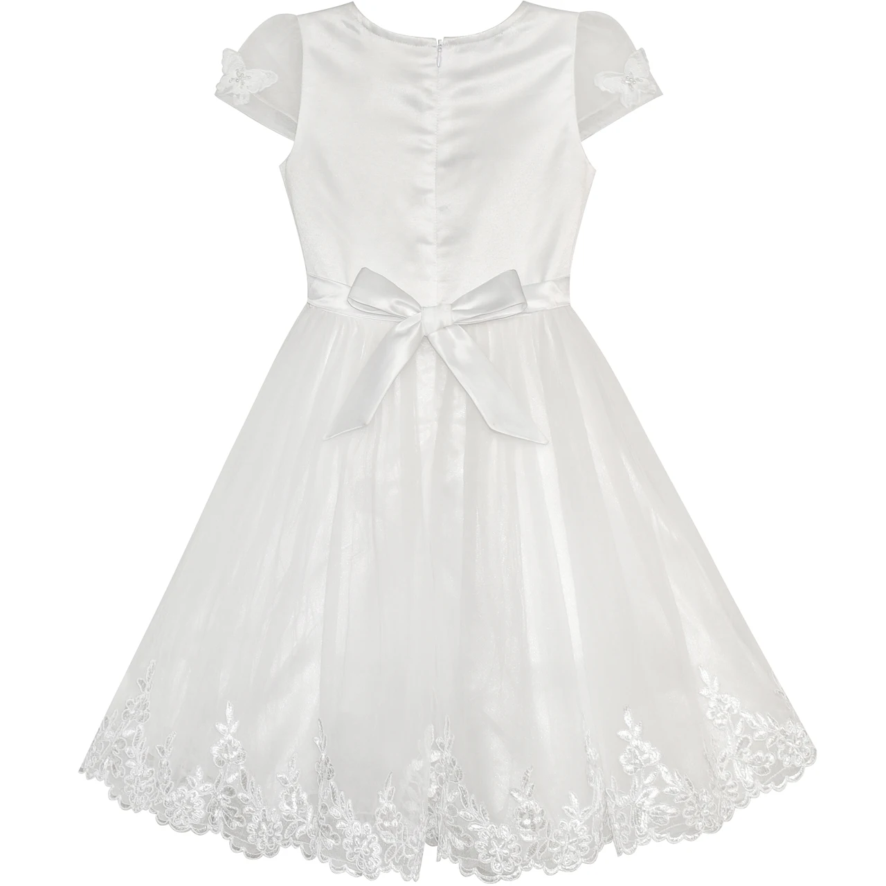 Sunny Fashion платья для девочек новогодние костюмы Цветок Девушка Платье От белого