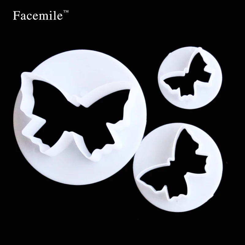 Facemile 3 шт./компл. форма для торта в форме бабочки Пластиковая помадки украшение
