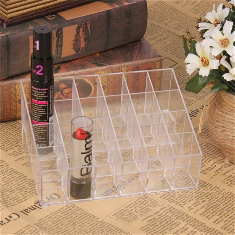 NZBZ. 24 Grids Organizer Acrylic Lipstick Jewelry Storage Box Makeup Cosmetic Case Tools Brush Holder | Дом и сад