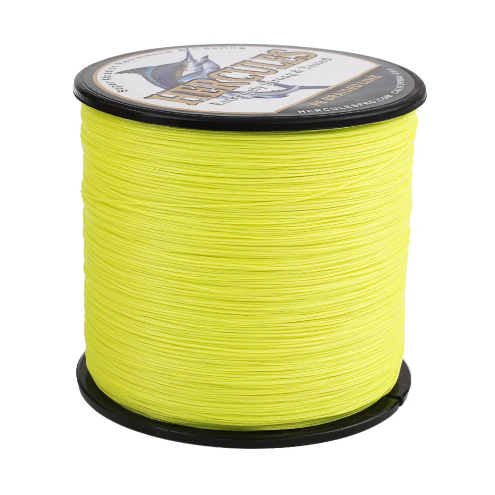 Hercules Braided Fishing Line 8Strands Fluorescent Yellow 100M 300M 500M 1000M 1500M 2000M Cord linha multifilamento for Fishing