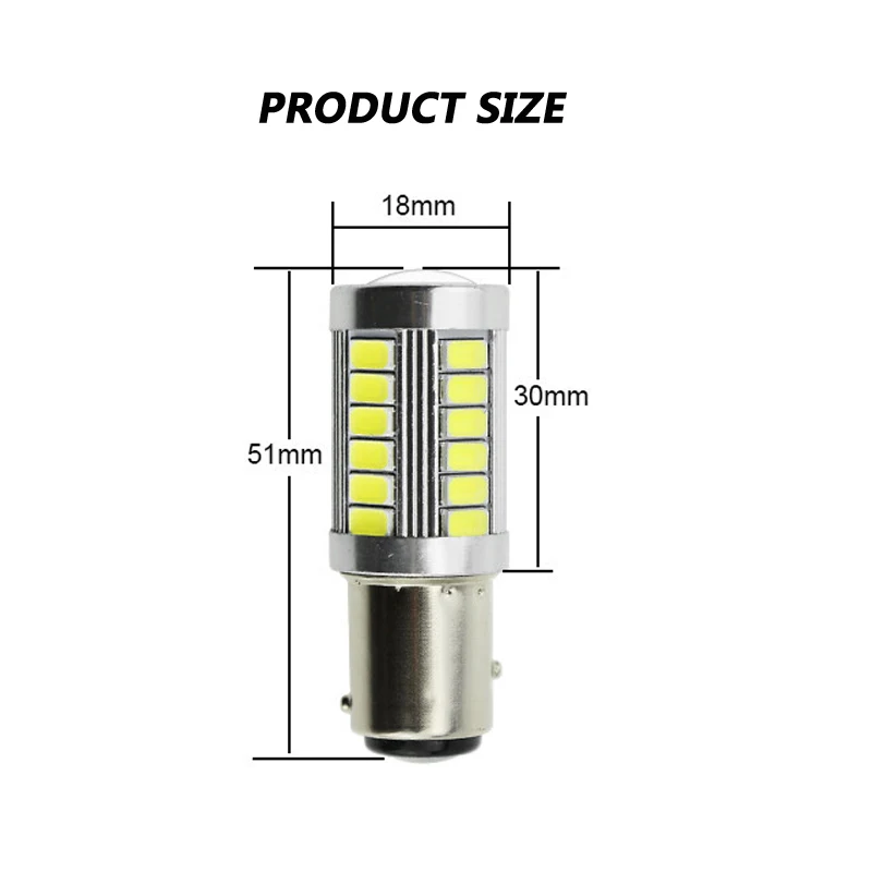 1 шт. 1157 P21/5 Вт BAY15D 33SMD 5630 автомобилей светодио дный стоп сигнальные лампы для passat b6