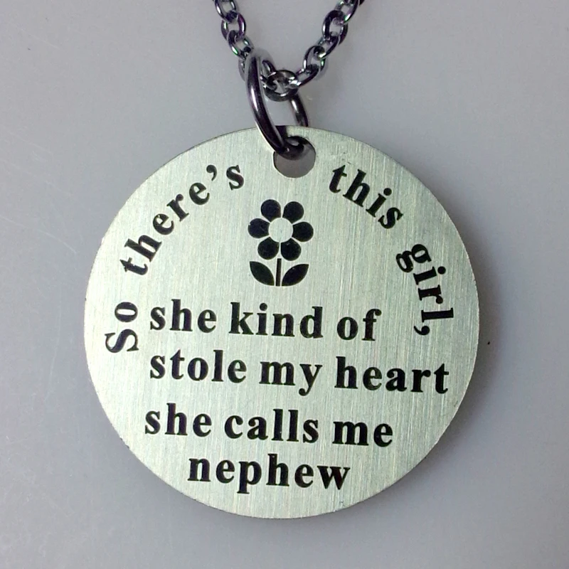 

10pcs/lot new stainless steel she calls me nephew charm pendant