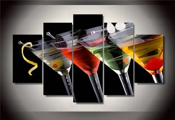 Hd печать напитков Группа живопись холст декор комнаты плакат картина Бесплатная