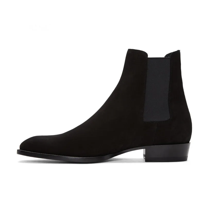 

Deification Cow Suede Army Ankle Boots botas militares Winter Black Safety Shoes Elastic Fashion Band Military Boots Plus Size