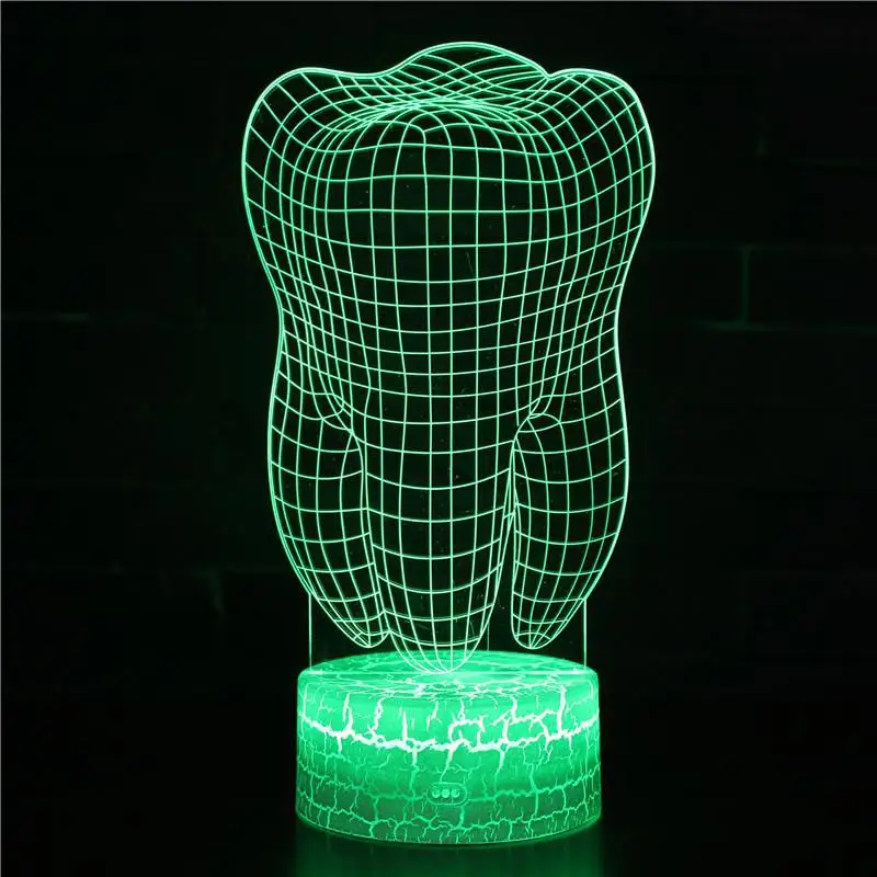 Светодиодная настольная 3d-лампа Brain 7 цветов с дистанционным сенсорным