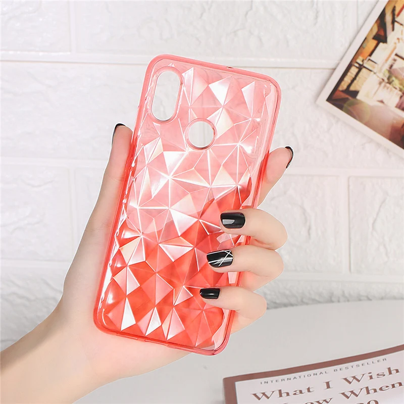 For Xiaomi Mi Max 3 Mix 2s A1 A2 Lite Pocophone F1 Redmi 6 6A Note 5 Pro S2 4A 4X 3D Diamond Transparen Soft Silicone Case Cover |