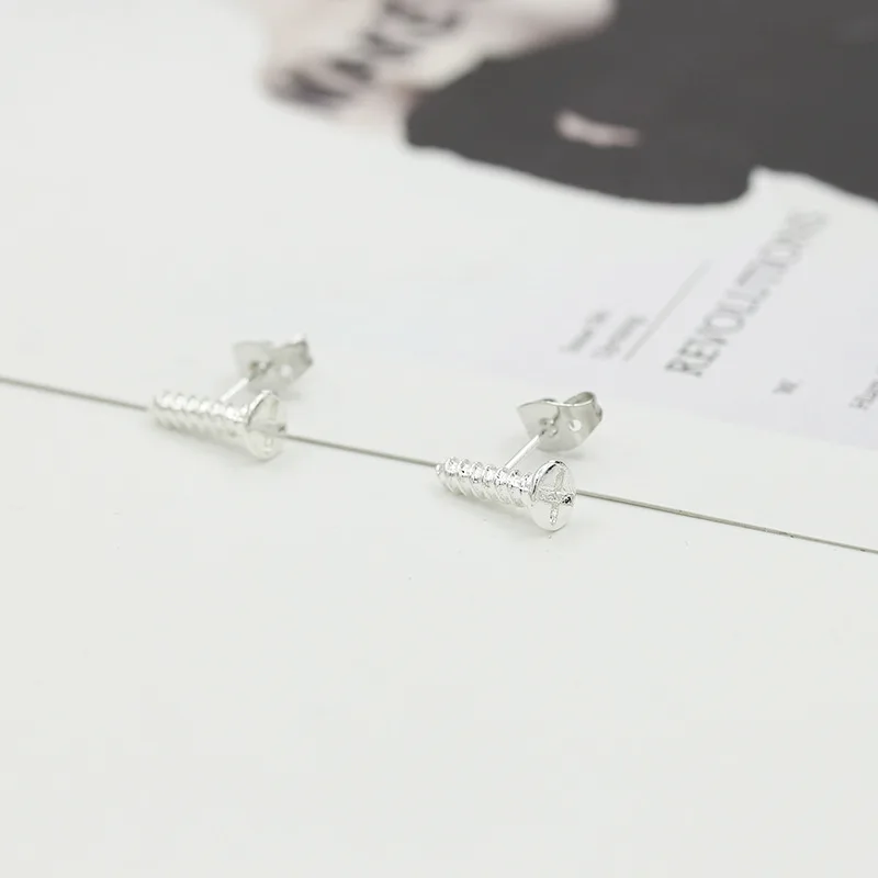 Серьги-гвоздики серебристого цвета для женщин и мужчин модные ювелирные