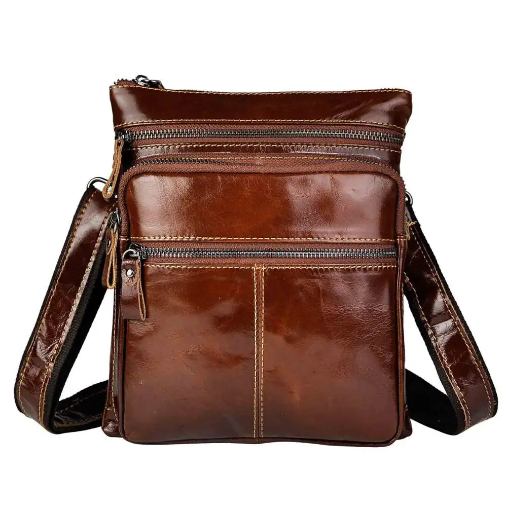 Новые модные туфли из натуральной кожи, для мужчин Повседневное сумка-мессенджер Наплечная Сумка из воловьей кожи, " Pad сумка через плечо сумка для Для мужчин 305 - Цвет: Коричневый