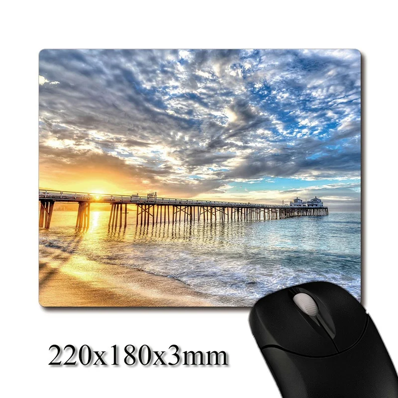 Коврик резиновый нескользящий с принтом и изображением Морского Пейзажа, 220x180x3 мм