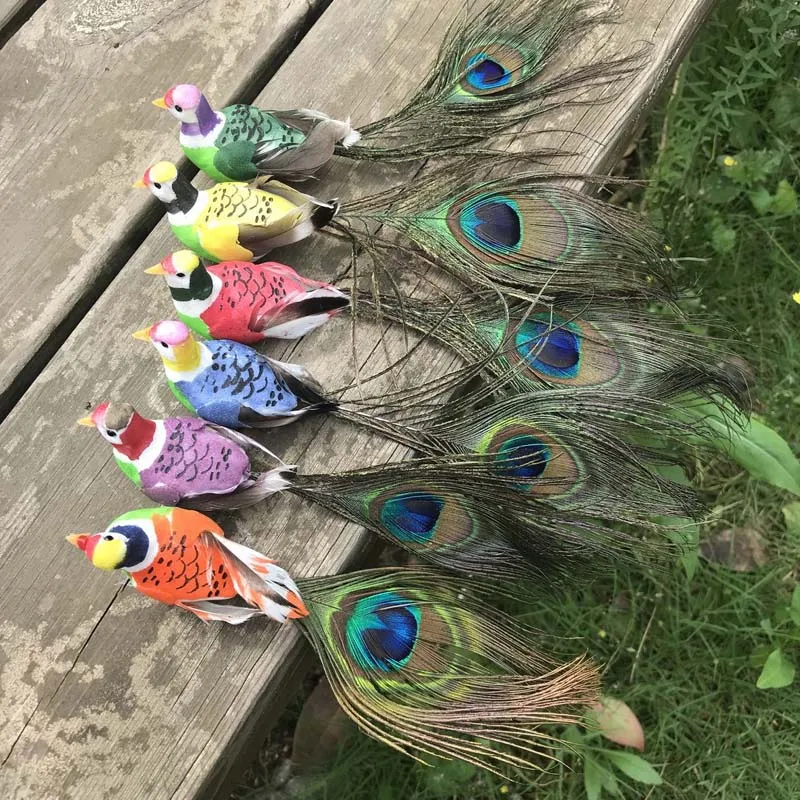 Color random Foot Много типов поддельных ремесленных птиц искусственные пенные Перья Мини птицы, украшения для стола для свадьбы, украшения для дня рождения детей, свадьбы - Цвет: Color random Foot