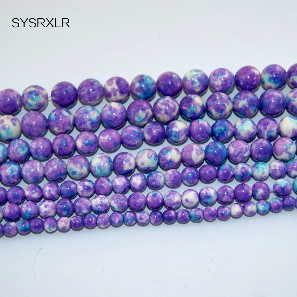 Оптовая продажа фиолетовые натуральные камни искусственный браслет 4 / 6 8 10 12 мм 15