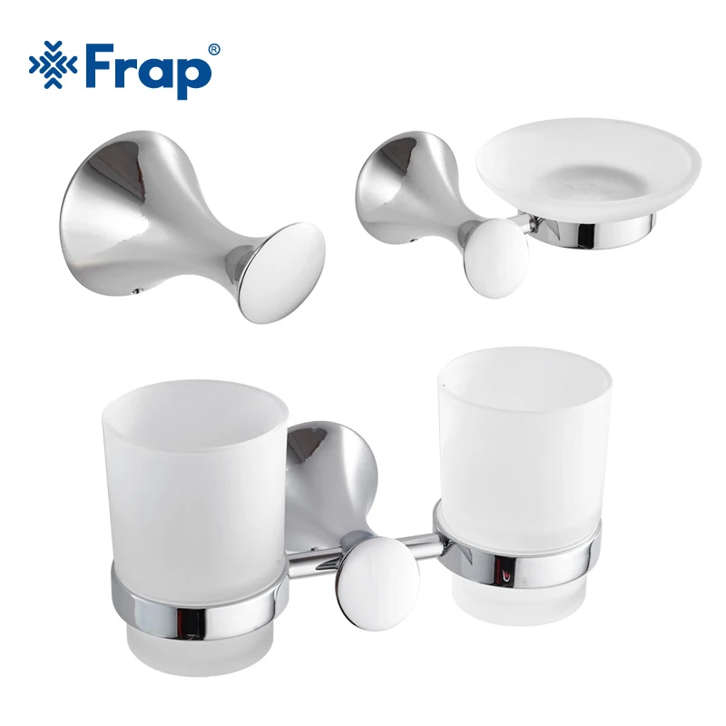 Frap 3 шт. аксессуары для ванной комнаты хромированный держатель чашки из цинкового