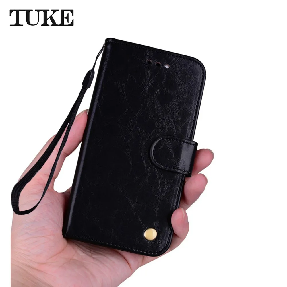 Винтажный чехол бумажник для Apple iPhone 7 Plus из вощеной искусственной кожи с откидной