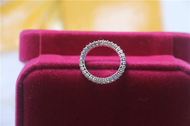 Бренд Eternity очаровательное кольцо из стерлингового серебра 18K с покрытием белого