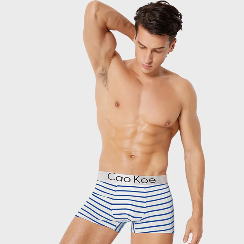 Мужское нижнее белье модные хлопковые боксеры в полоску | Мужская одежда