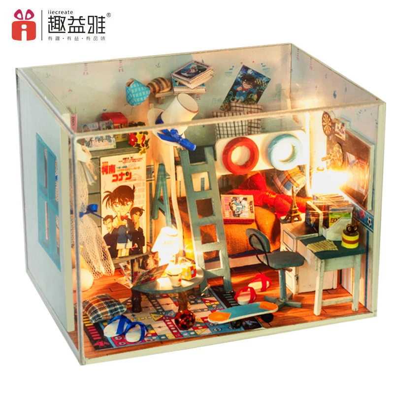 IiE CREATE 2018 Новый DIY 3D Деревянный детективный Конан чехол закрытый кукольный домик
