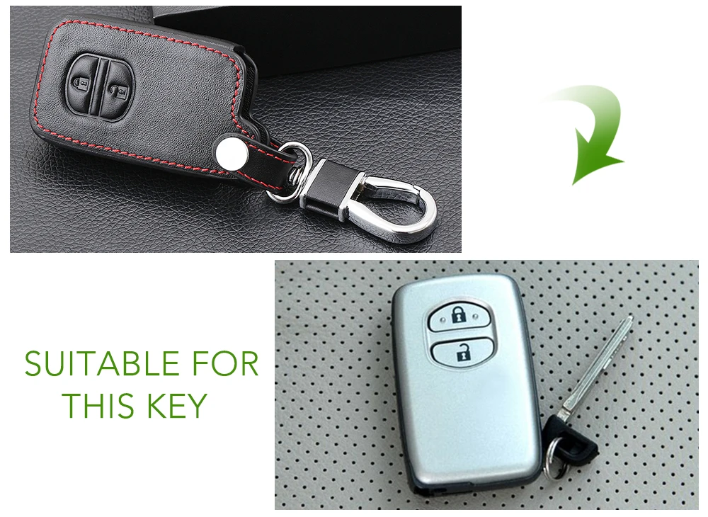 Кожаный чехол для ключа с дистанционным управлением Toyota RAV4 Land Cruiser Camry Highlander Prado