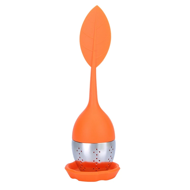 orange leaf infuser Ситечко для чая из нержавеющей стали ситечко для заварки трубы дизайн чай запирающий шар пряность для чая сетчатые инструменты для приготовления растительных шариков Мульти Стиль - Цвет: orange leaf infuser