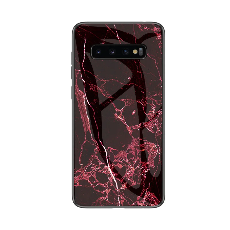 Роскошные Мрамор закаленное Стекло чехол для телефона samsung Galaxy S10 Lite S9 S8 плюс S7