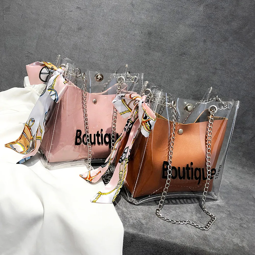 

Women Bag Fashion Transparent Shoulder Messenger Beach Casual Shopping bolso mujer torebka damska shopper ladies hand bags