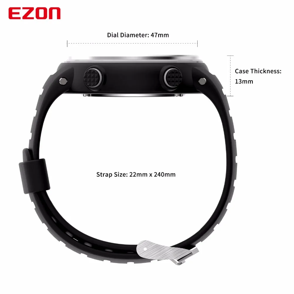 Новое поступление Ezon T007 сердечного ритма Мониторы цифровые часы Будильник Секундомер Для мужчин Для женщин Открытый Бег Спортивные часы с нагрудный ремень