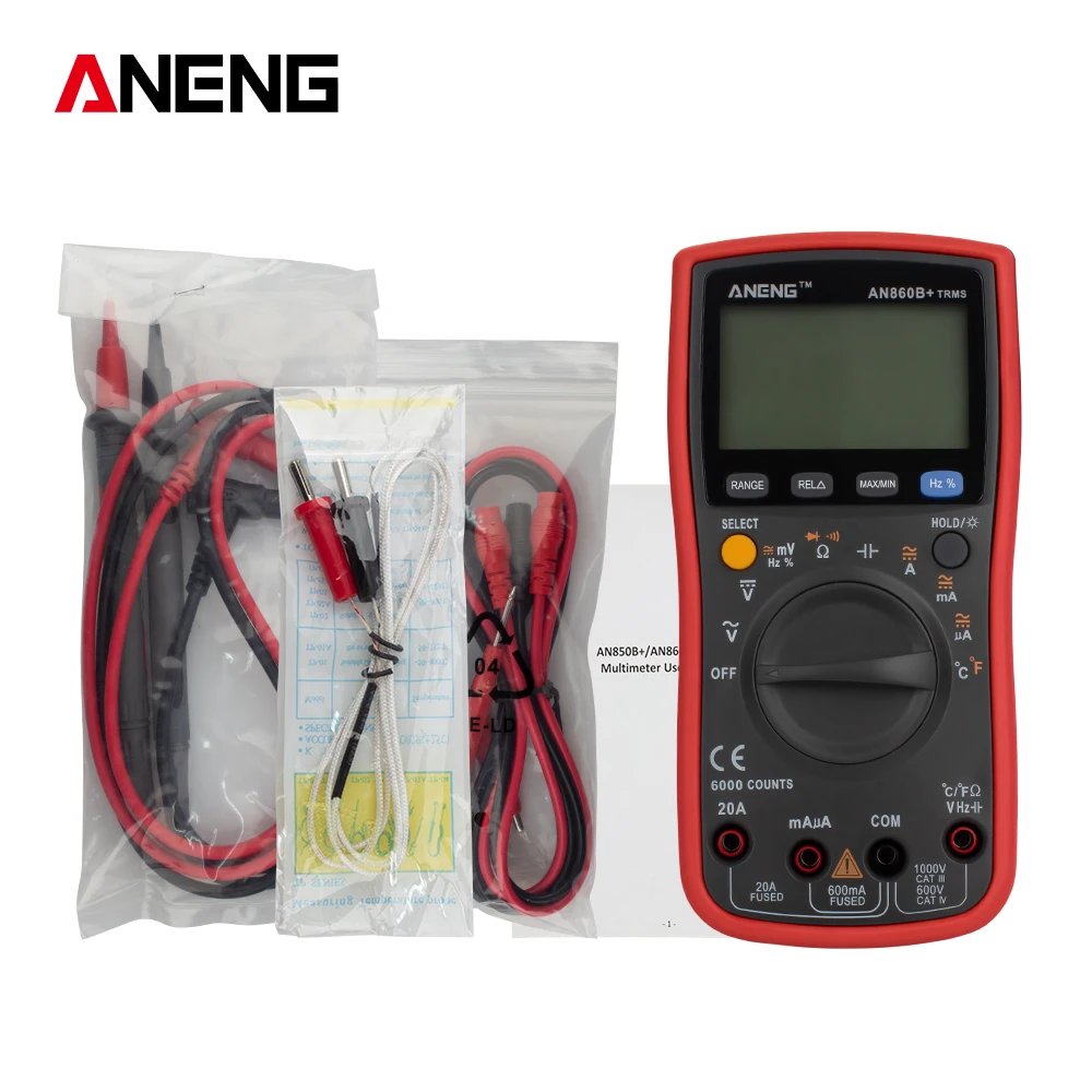 ANENG AN860B+ 6000 отсчетов мультиметр цифровой тестер мультиметр транзистор тестер цифровой мультиметр аналоговый