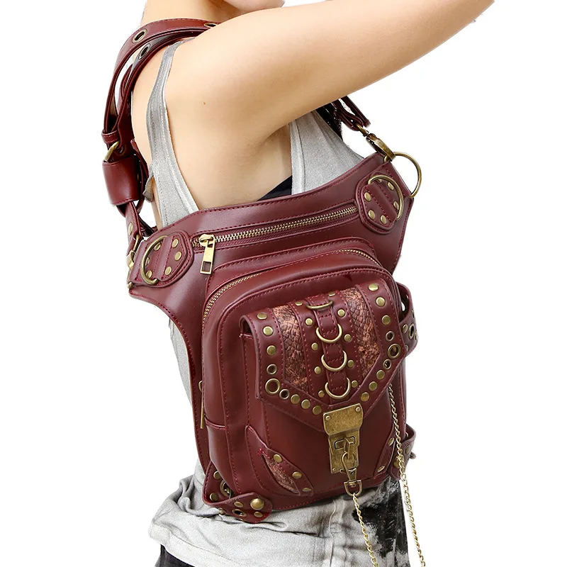 Carteras Mujer кожаная Паровая панк Готическая сумка на плечо мужская Wo Мужская s сумка на пояс из искусственной кожи сумки унисекс сумка-мессенджер модная сумка на ногу