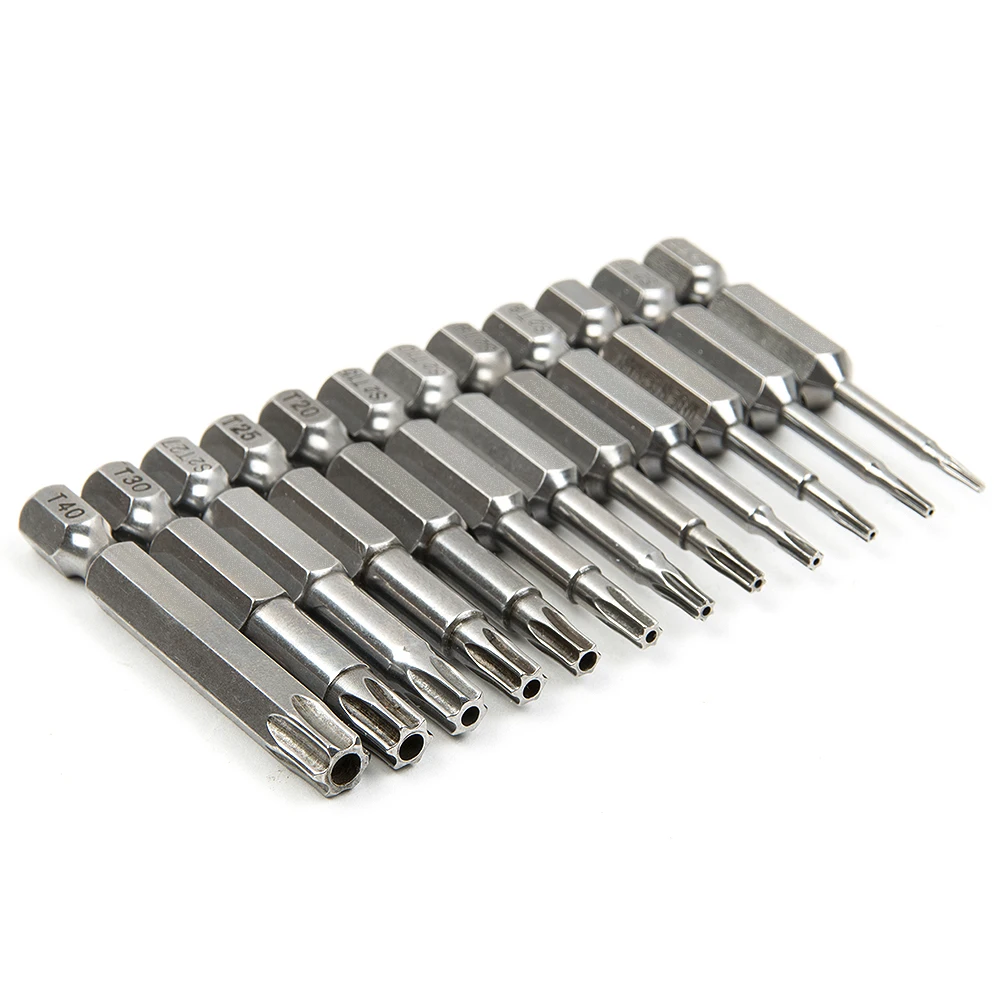 12 шт шестигранный Torx сверлильные головки Набор отвёрток с режущей кромкой 50 мм S2 Сталь Отвертка Набор отверток магнитного ручные инструменты