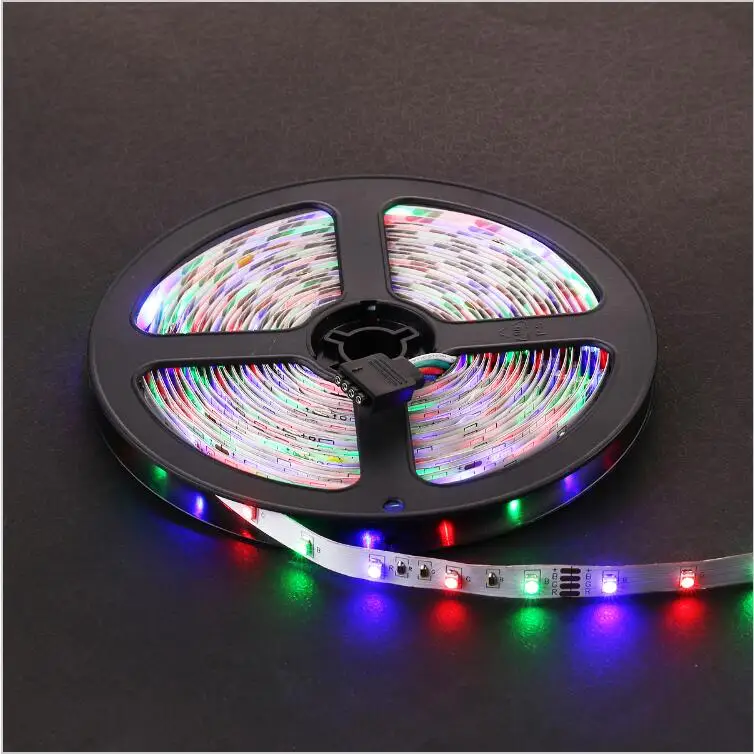 2017 Водонепроницаемая светодиодная лента RGB SMD3528 IP65 Fiexble light 60LED/M 5M DC 12V адаптер