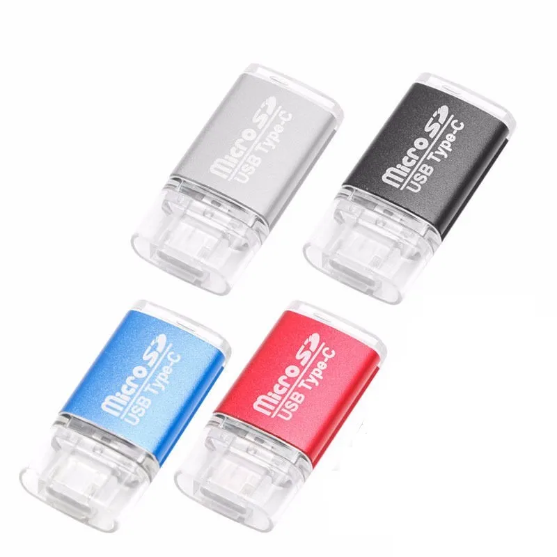 Mini type C USB 3,1 SD OTG адаптер TF устройство для чтения карт памяти Разъем для сотового телефона и воспроизведения алюминиевый сплав