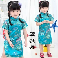 2021 floral baby qipao girl summer dresses kid chinese style chi pao cheongsam new year gift childrens clothes