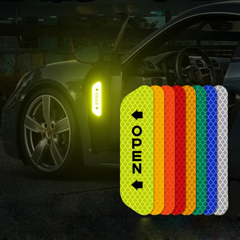 4 шт. флуоресцентные автомобильные светоотражающие полосы Предупреждение