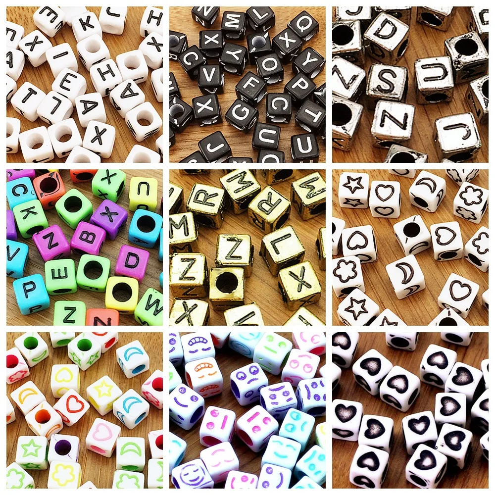 Бусины с буквами для изготовления ювелирных изделий 6 мм 100 шт.|Бусины| |