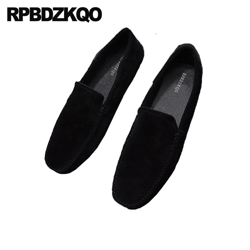 Slip On Black Suede 11 Luxury Green Nubuck Blue Moccasins Large Size 46 Loafers European Italian Mens Shoes Brands British Style | Обувь