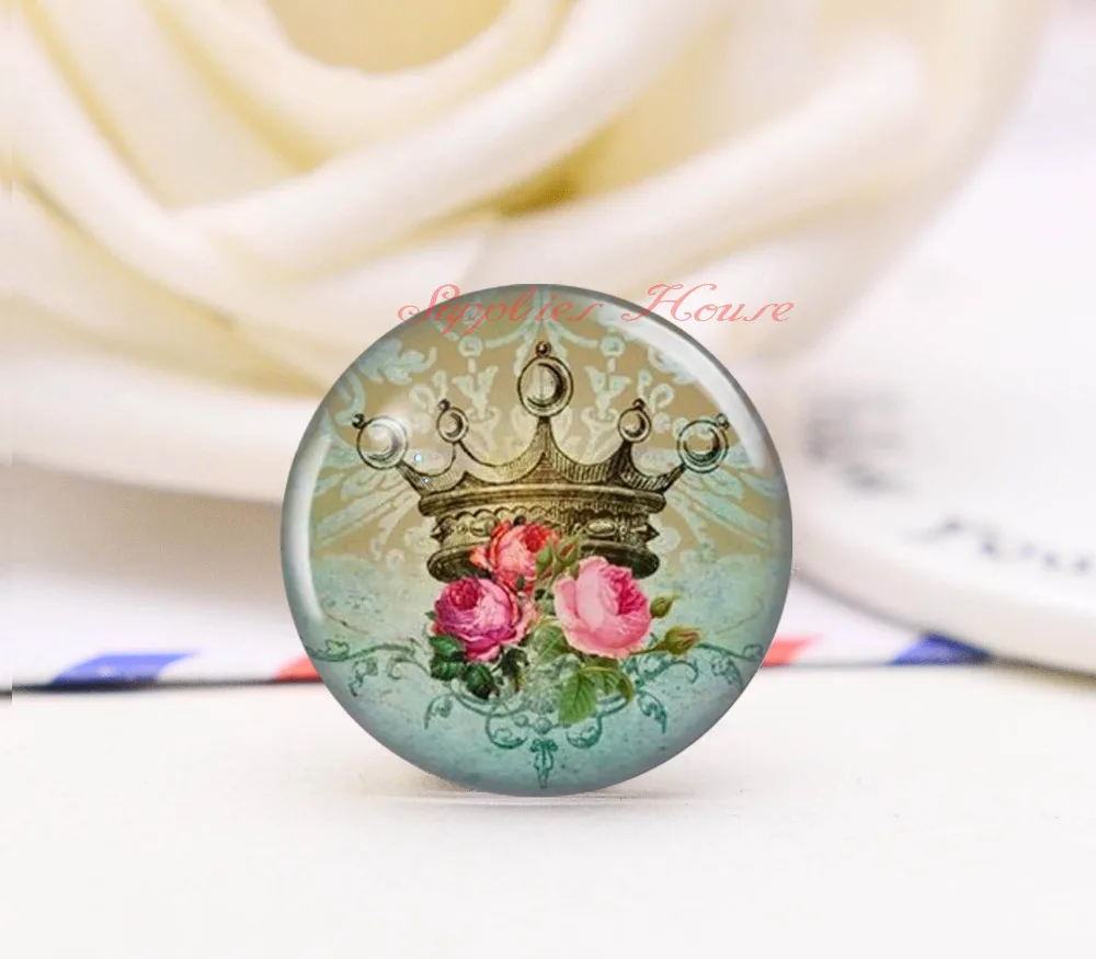 Круглые кабошоны ручной работы с изображением короны настройки подвесок камео