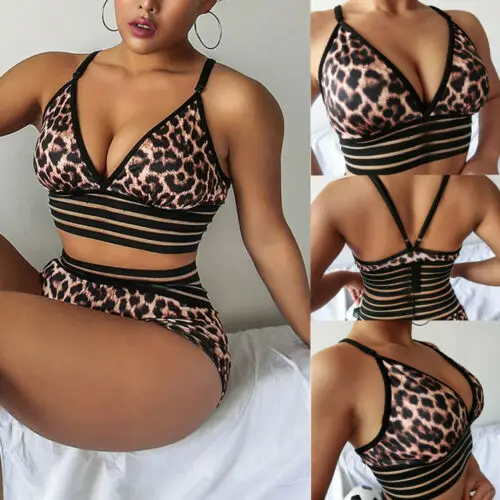 Женский спортивный комплект для йоги с леопардовым принтом из 2 предметов