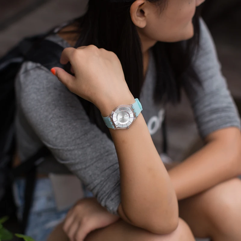 Часы Swatch кожи серии Элегантный Минималистский кварцевые женские часы