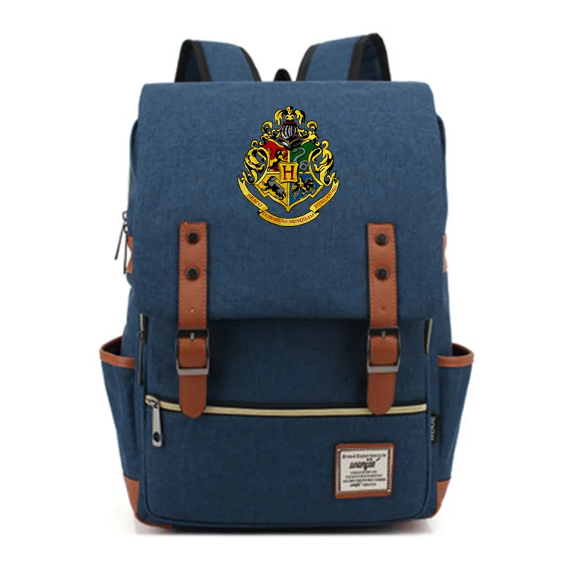 Новая школьная сумка Hufflepuff Ravenclaw Slytherin Gryffindor для мальчиков и девочек, школьные сумки для подростков, Холщовый женский рюкзак, мужской рюкзак - Цвет: 09
