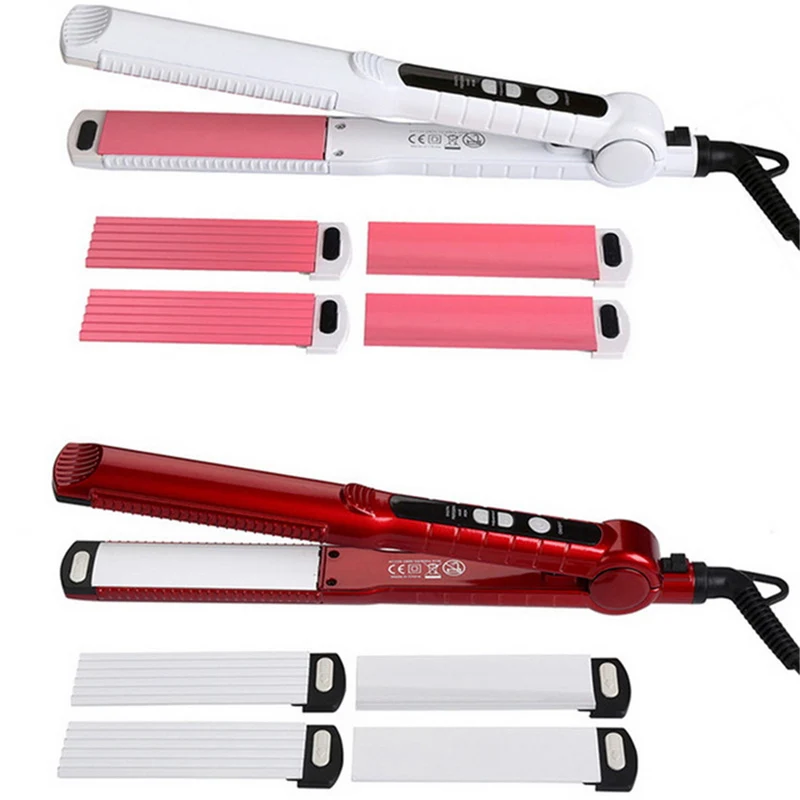 3 в 1 щипцы для завивки волос + керамическая гофрировка выпрямитель волнистая