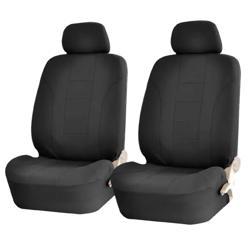 Front Seat Black Чехлы для автомобильных сидений, универсальный дышащий чехол из полиэстера для автомобильного сиденья для Ford Lada KIA Honda, защита для большинства автомобилей - Название цвета: Front Seat Black