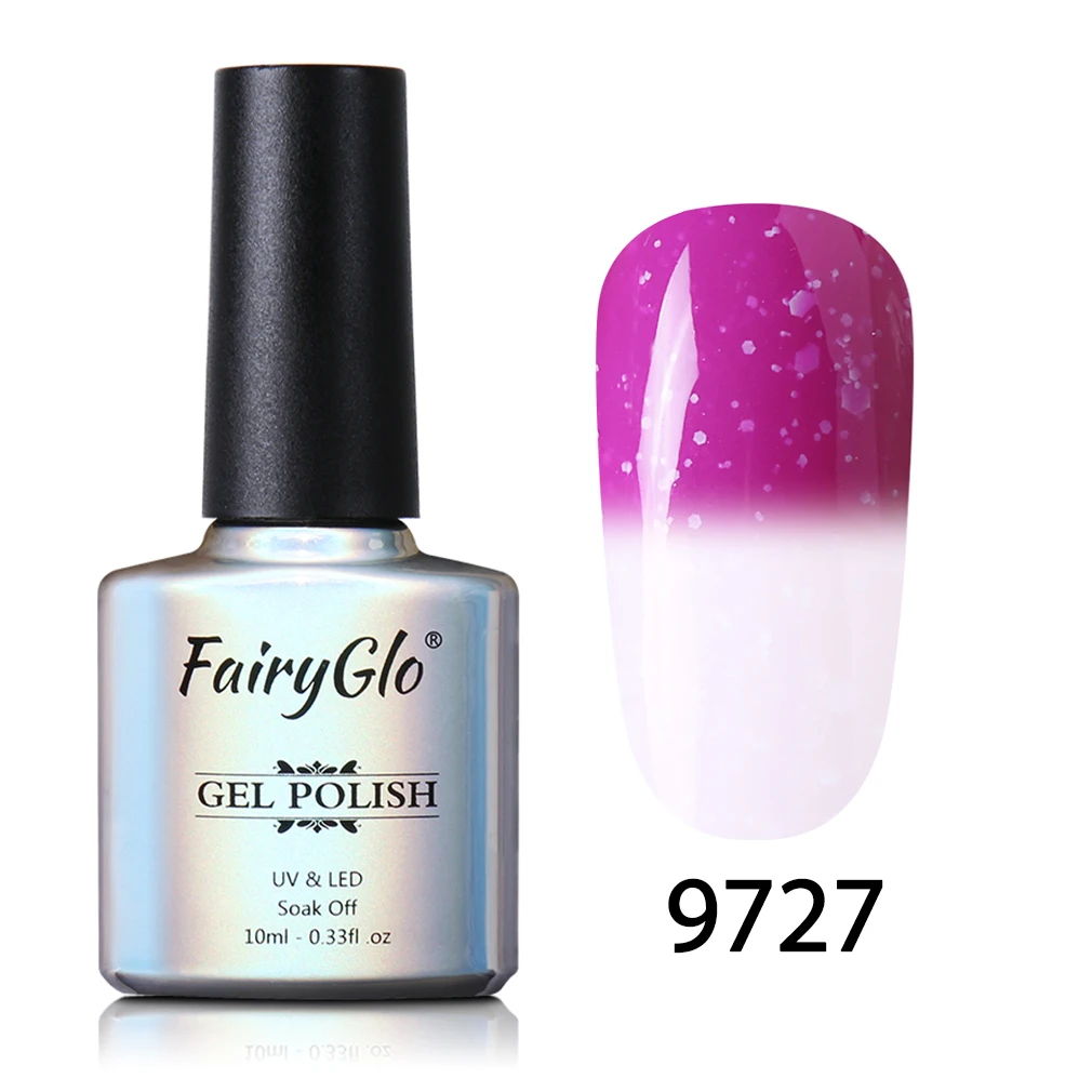 FairyGlo 10 мл Снежный УФ-гель для ногтей меняющий температуру Гель-лак замачиваемый Полупостоянный лак для ногтей DIY Гель-лак - Цвет: 9727