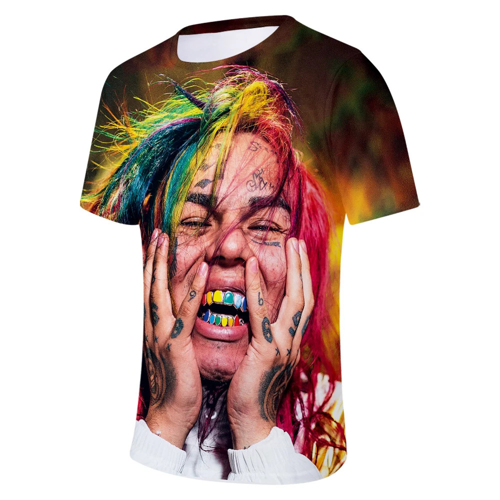 Женская/мужская футболка с 3D принтом 6IX9INE Повседневная коротким рукавом в стиле