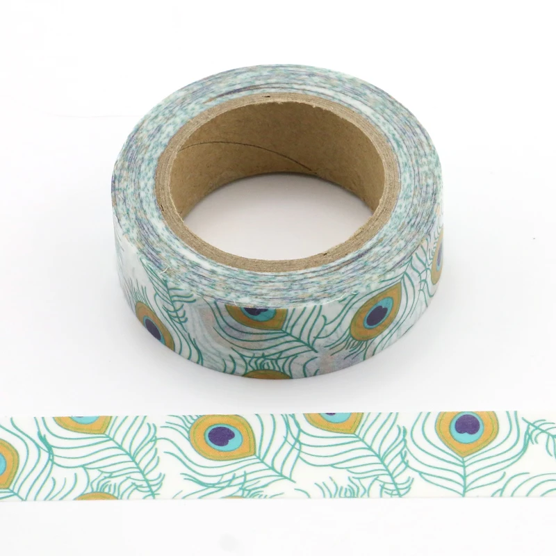 

Lovely plumes of the peacock Washi Tape Decorative Adhesive Tape Decora Diy Scrapbooking Sticker Label Stationery 1X