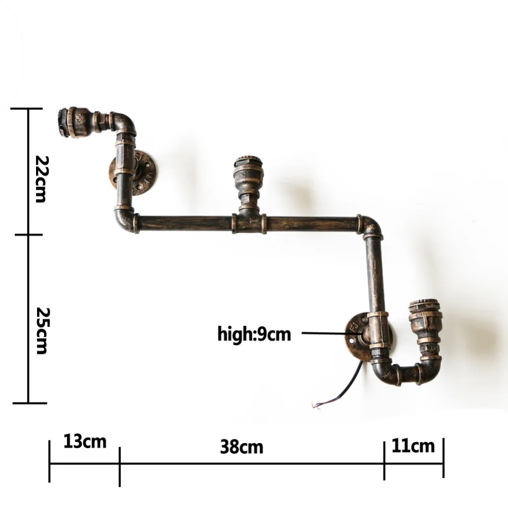110V-220V Лофт Индустриальные настенные лампы Античные светильники Эдисона с лампами E27 Винтажные трубные лампы для освещения гостиной.