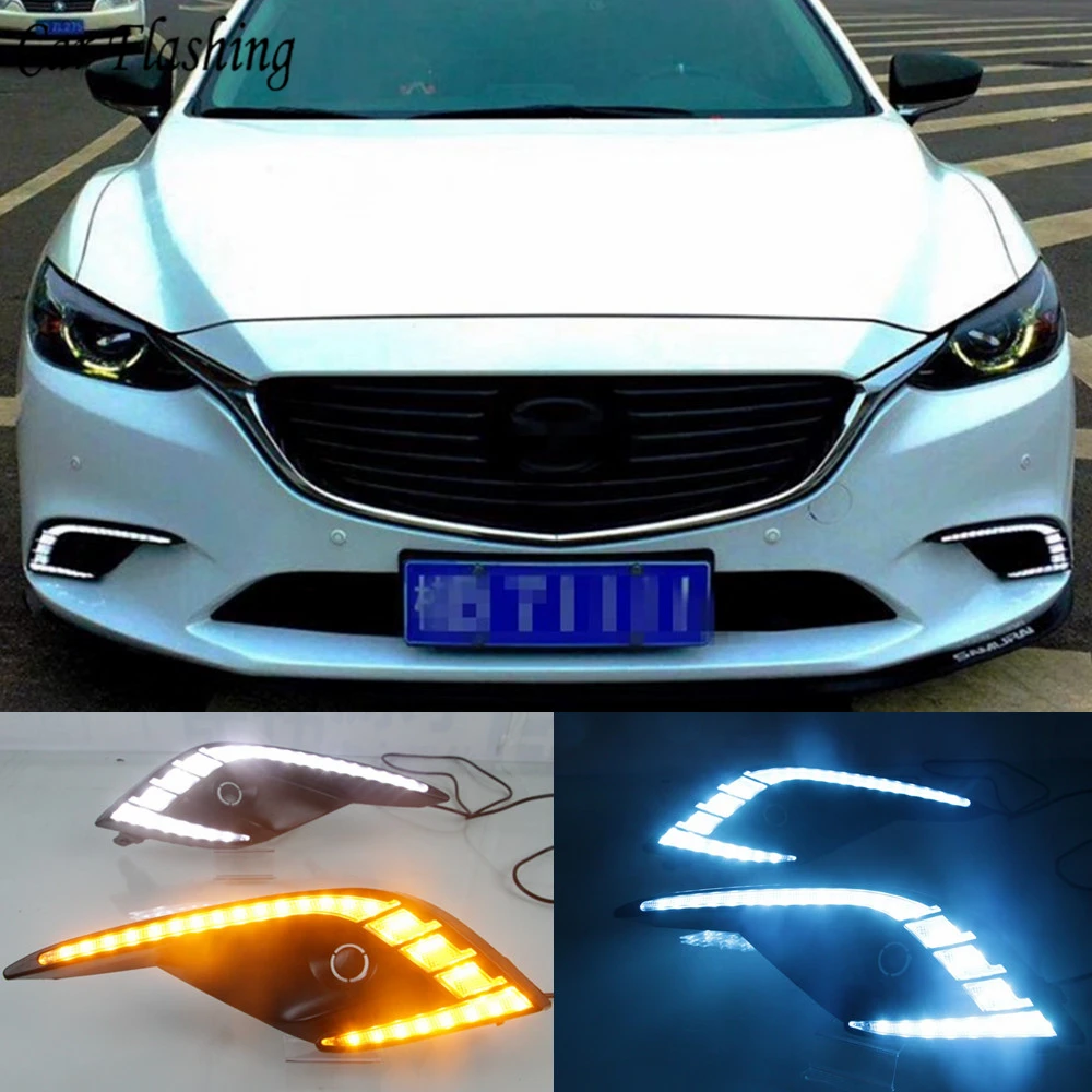 Автомобильные мигающие фары для Mazda 6 Atenza 2016 2017 2018 дневные ходовые огни