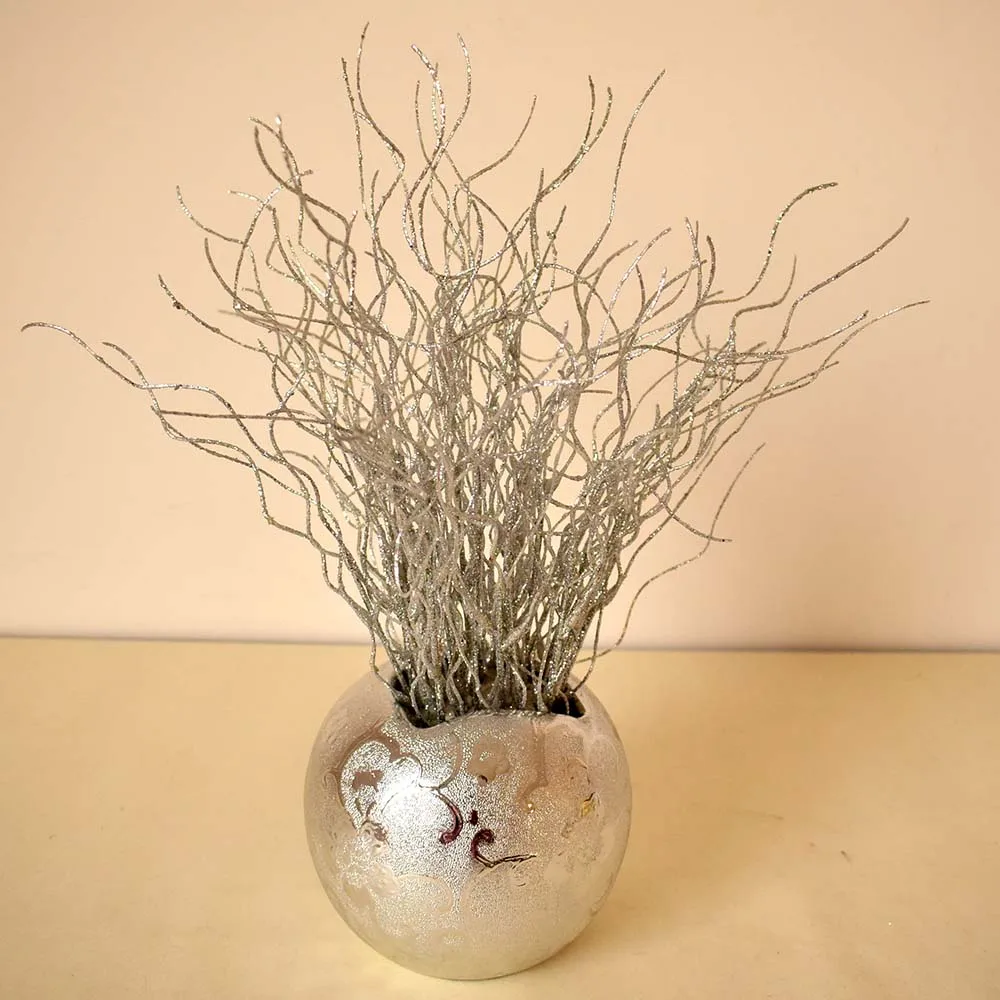 Модная ваза золотого и серебряного цвета с искусственными цветами набор для