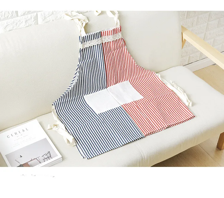 1 шт. полосатый хлопковый Льняной Фартук для женщин и взрослых нагрудники