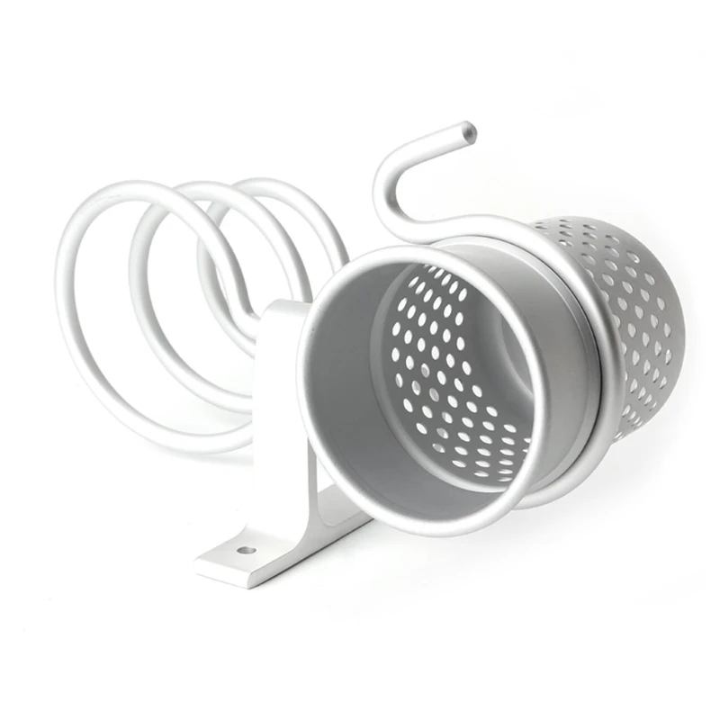 

Aluminum Hair Dryer Holder Rack Bathroom Wall Mounted Shelf Storage Organizer