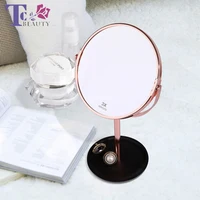 Makeup Mirror 360 RotadingTriple Magnification Brass Round Double Sided Desktop Vertical Metal Vintage Beauty Mirror With Handle
